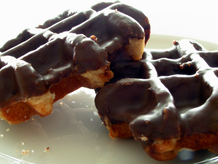 Chocolate covered Belgian waffles
