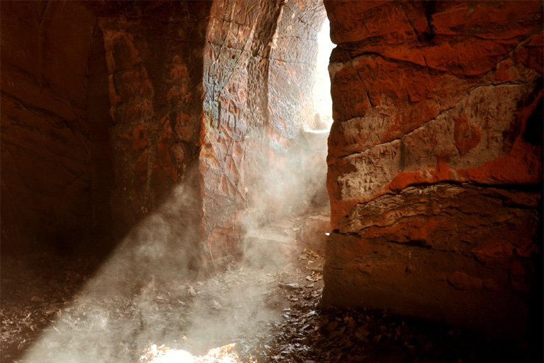 Inside Lacy's Caves, Little Salkeld, Cumbria UK